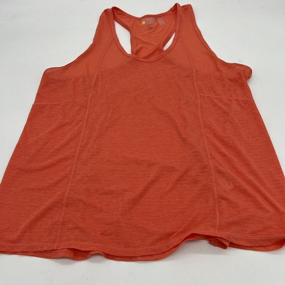 Zella Women's Orange Striped Racerback Athletic Tank Top Size Large